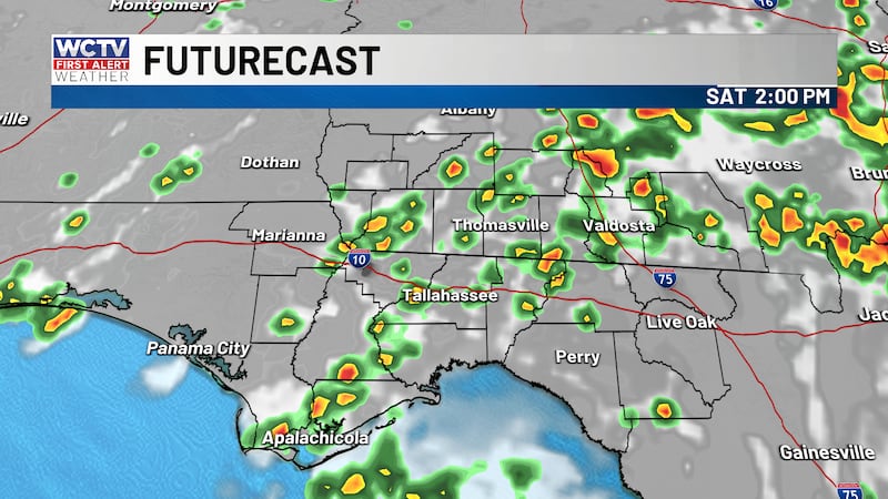 Scattered showers and storms this weekend