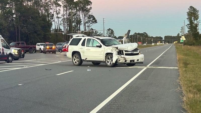 Several emergency crews responded to a car crash in Clinch County on Friday.