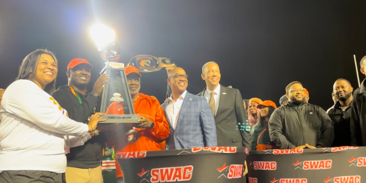 Swac Conference Trophy FAMU wins 2023 SWAC Championship, now Celebration Bowl bound