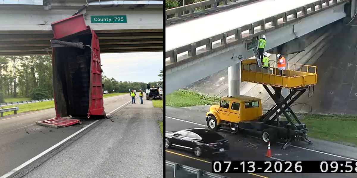 Dump truck crashes into overpass on interstate in Suwannee County: ‘A very serious incident’