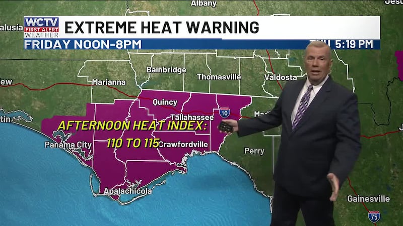 Extreme heat with some afternoon storms on Friday