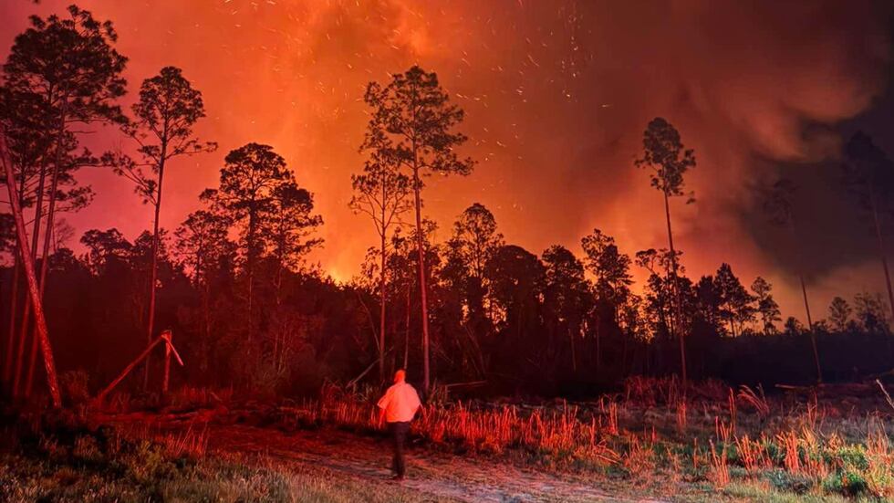 The fire started just before 5 p.m. Saturday and remains 10% contained.