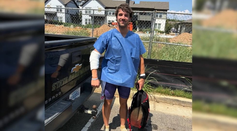 Jonathan Bruney, a 31-year-old triathlon coach, fought off an alligator attack during an...