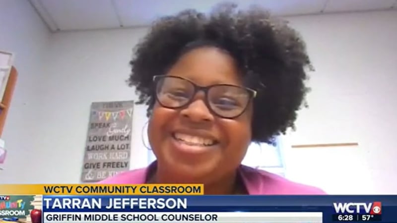 Tarran Jefferson, a Griffin Middle School counselor, teaches students how doing positive...