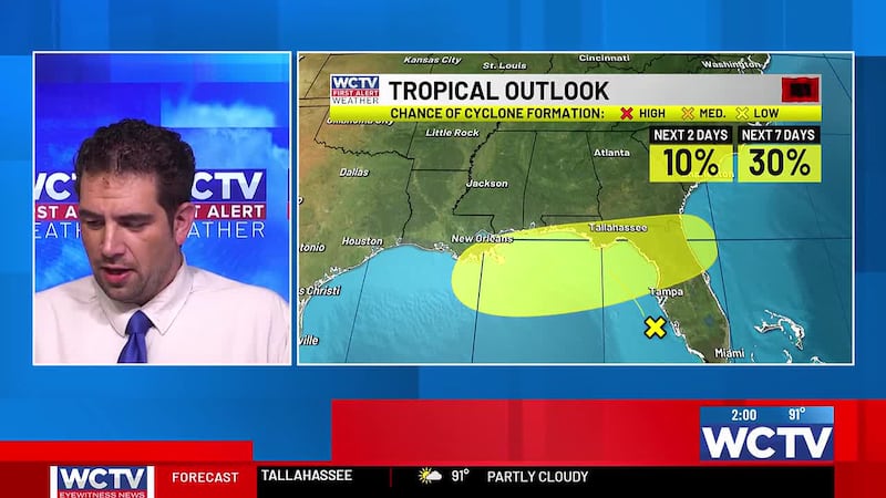 Higher rain chances this weekend as we watch the Gulf for some tropical development.