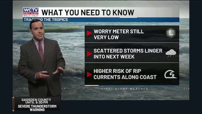 Scattered showers and storms stay in Sunday’s forecast as we keep an eye on Invest 91L in the...