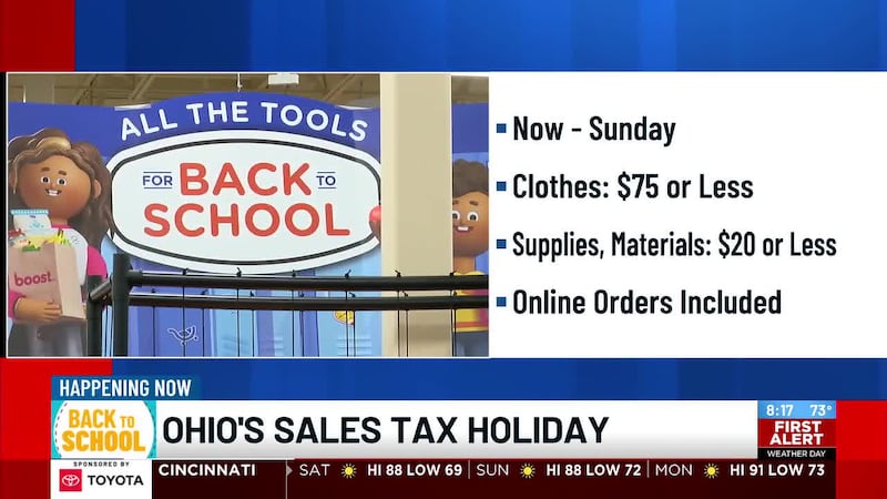 Ohio's sales tax holiday underway through Sunday