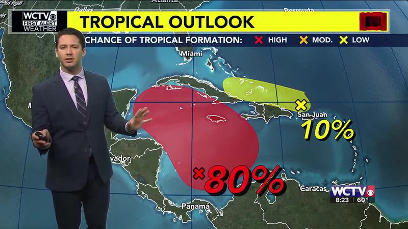 Rain chances remain slim this weekend as we track the tropics.